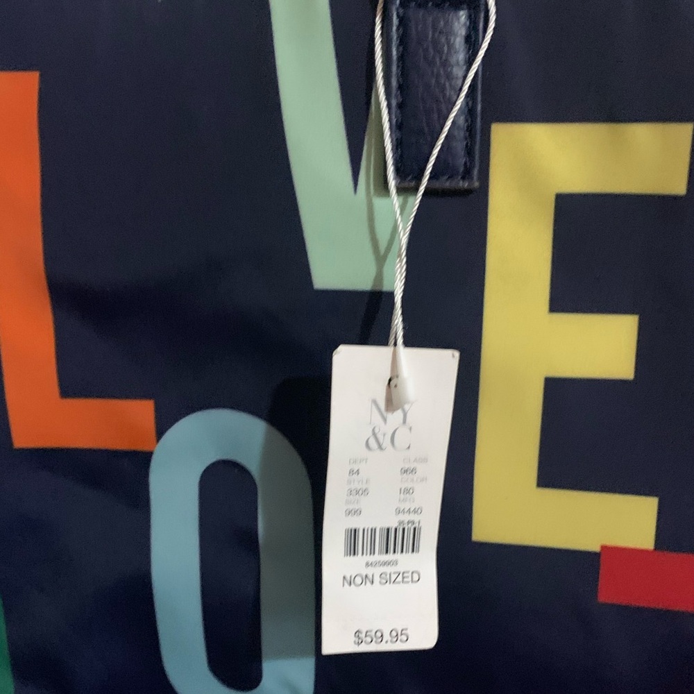New York & Company Black Tote with Multicolor Letter Design - Picture 4 of 6